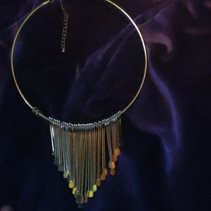 Layered gold/metal choker